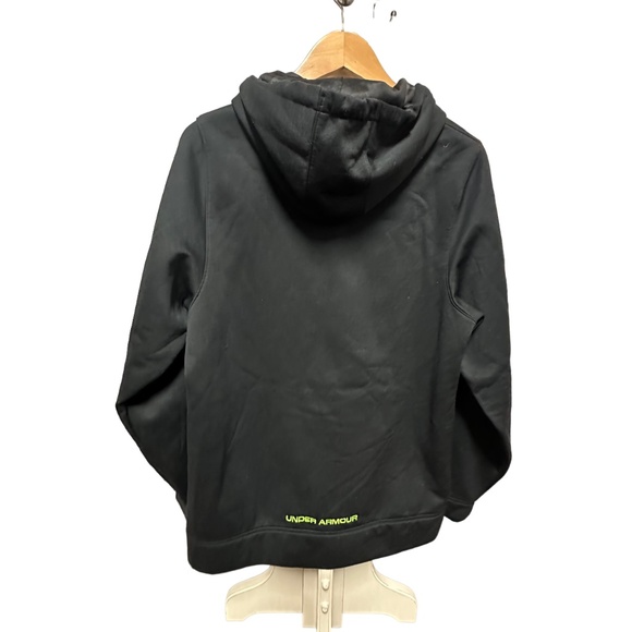 Under Armour: Men's Activewear Athletic Black with Green Patterns Hoodie - Picture 2 of 5